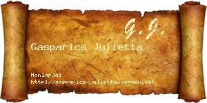Gasparics Julietta névjegykártya